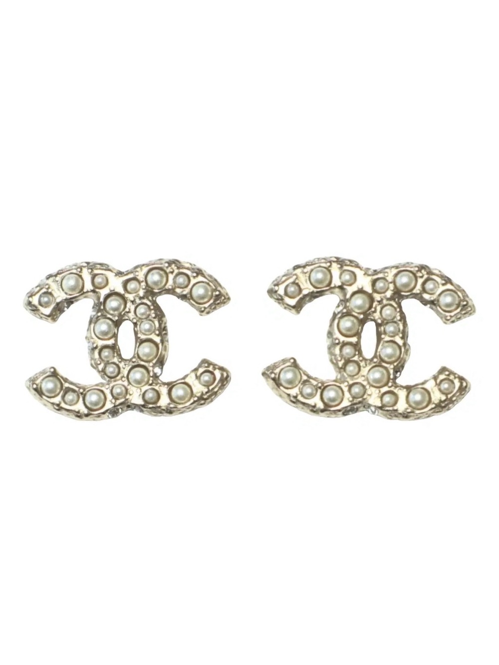 Chanel Pearl CC Logo Stud Earrings